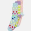 Happy Socks Blocked Big Stripe Unisex 3 Pack - Socks - Light Pink/Light Blue/Purple