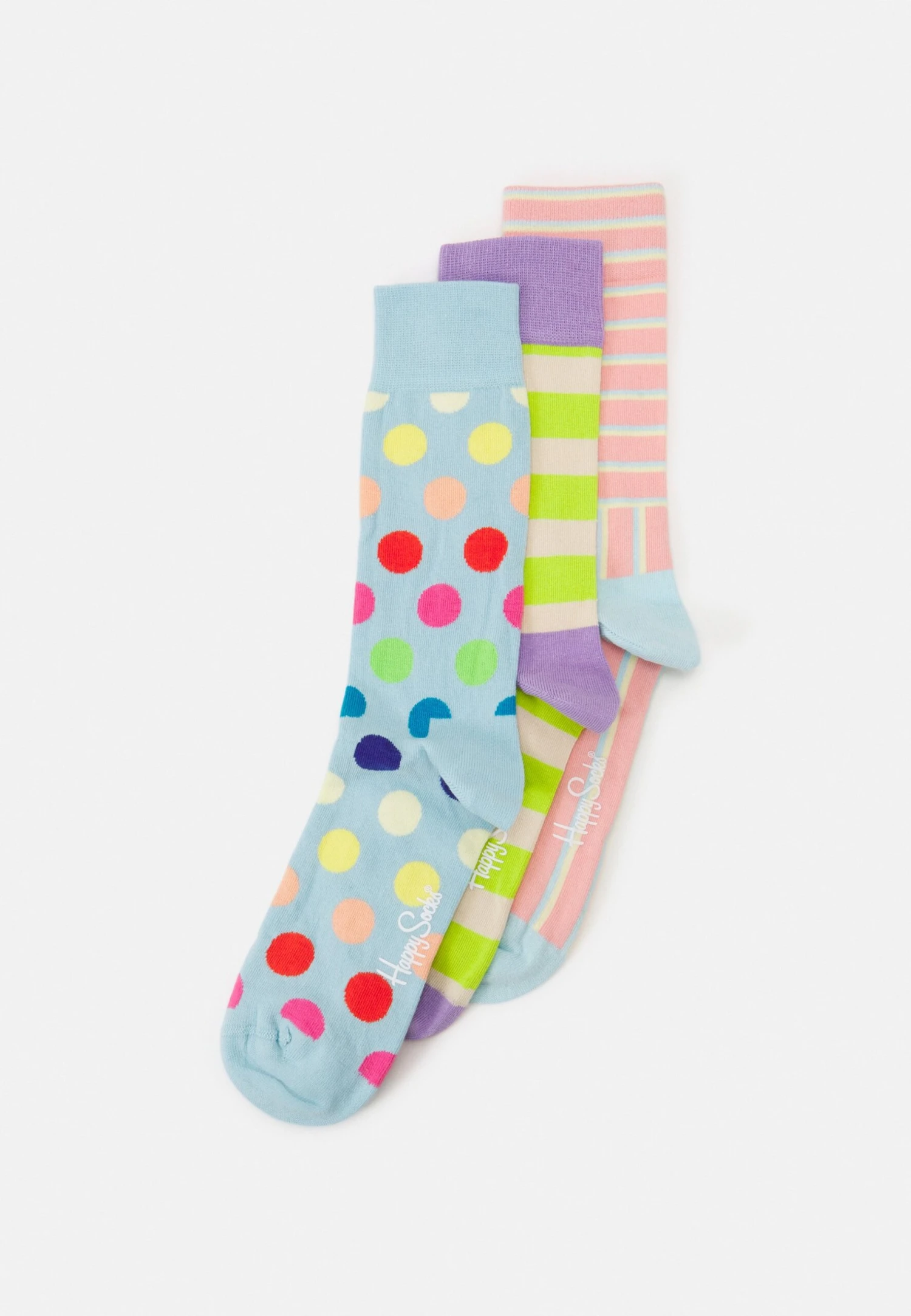 Happy Socks Blocked Big Stripe Unisex 3 Pack - Socks - Light Pink/Light Blue/Purple 3 Happy Socks Blocked Big Stripe Unisex 3 Pack - Socks - Light Pink/Light Blue/Purple