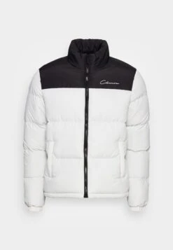 Contrast Puffer Jacket - Winter Jacket - White