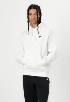 Nike Sportswear CLUB HOODIE - Sweatshirt - White/black -Stock X 01f1723a0b0d4b079d5e88706e924062