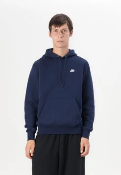 Nike Sportswear CLUB HOODIE - Sweatshirt - Obsidian/white
