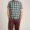 Judd Short Sleeve Check- Shirt - Dusty Blue