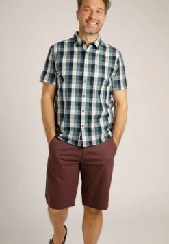 Judd Short Sleeve Check- Shirt - Dusty Blue