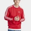 Adidas Originals Classics 3-Stripes Crew - Sweatshirt - Better Scarlet -Stock X 078982c177174a06960a4a6d3f5eb52b