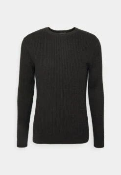 Selected Homme Slhberg Cable Crew Neck B Noos - Jumper - Black -Stock X 07a017e285b04bf381e455d2344a8b46