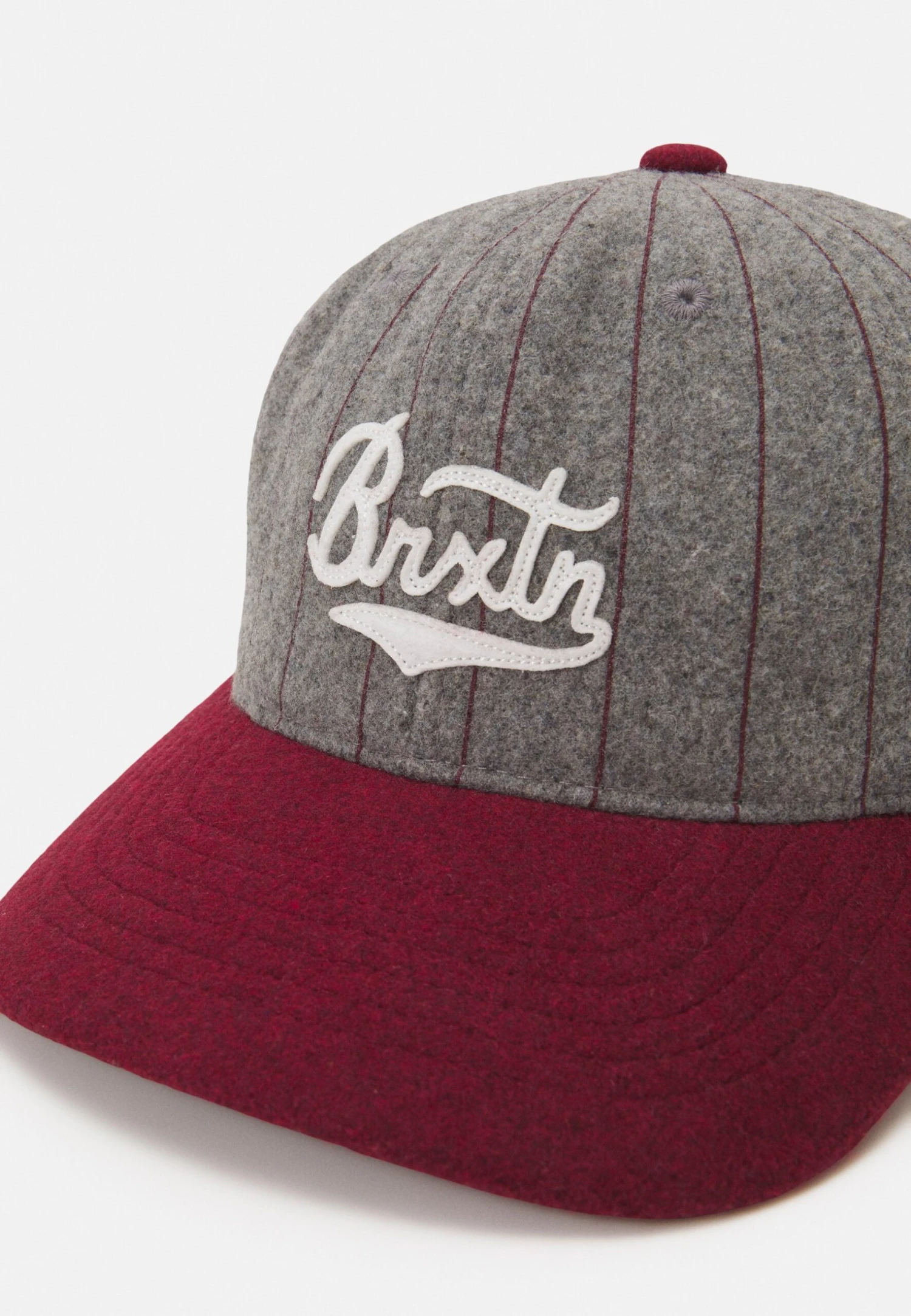 Brixton Burt Cap Unisex - Cap - Light Heather Grey/Burgundy 6 Brixton Burt Cap Unisex - Cap - Light Heather Grey/Burgundy - Image 4