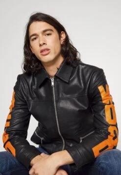 Gibbs- Leather Jacket - Black/Orange -Stock X 0cd12249bb054fc39f41bba3bd0f2d28