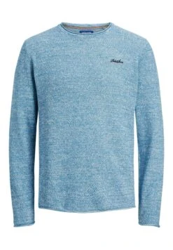 Jack & Jones Jorpaul Tons Crew Neck Detail - Jumper - Hellblau