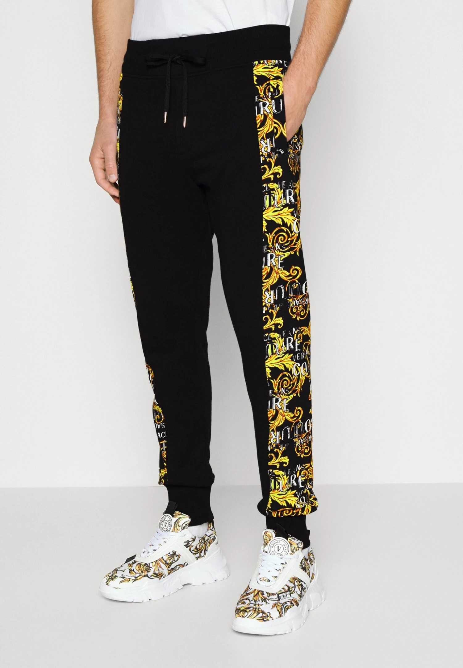 Print Logo Couture - Tracksuit Bottoms - Black/Gold 3 Print Logo Couture - Tracksuit Bottoms - Black/Gold