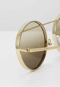 Alexander McQueen Piercing Round Metal Sunglasses Unisex - Sunglasses - Gold-Coloured/Brown -Stock X 0f46a79421b540039b8dfa94607a4c24