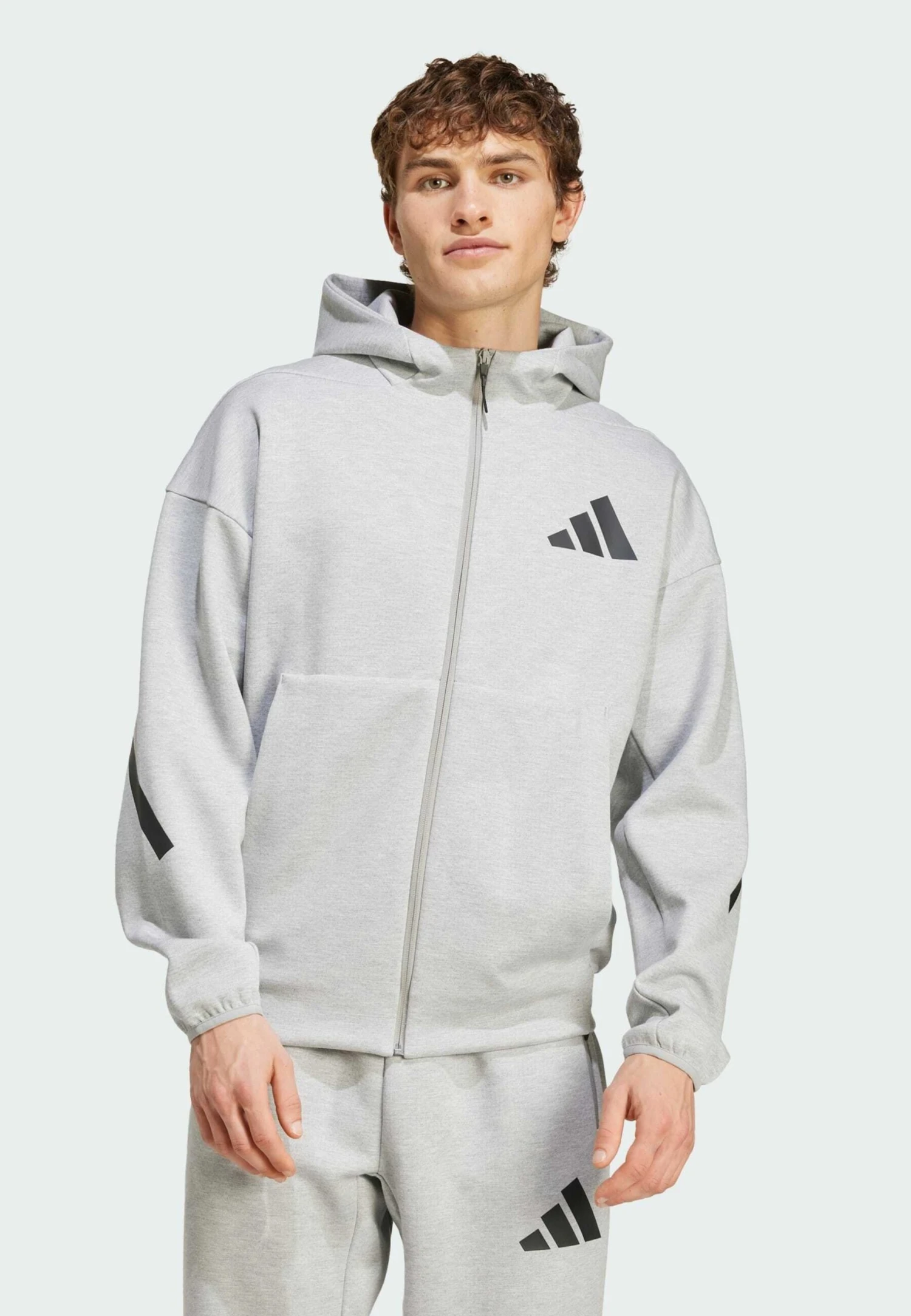 Adidas Sportswear Z.N.E. - Zip-up Sweatshirt - Medium Grey Heather 3 Adidas Sportswear Z.N.E. - Zip-up Sweatshirt - Medium Grey Heather