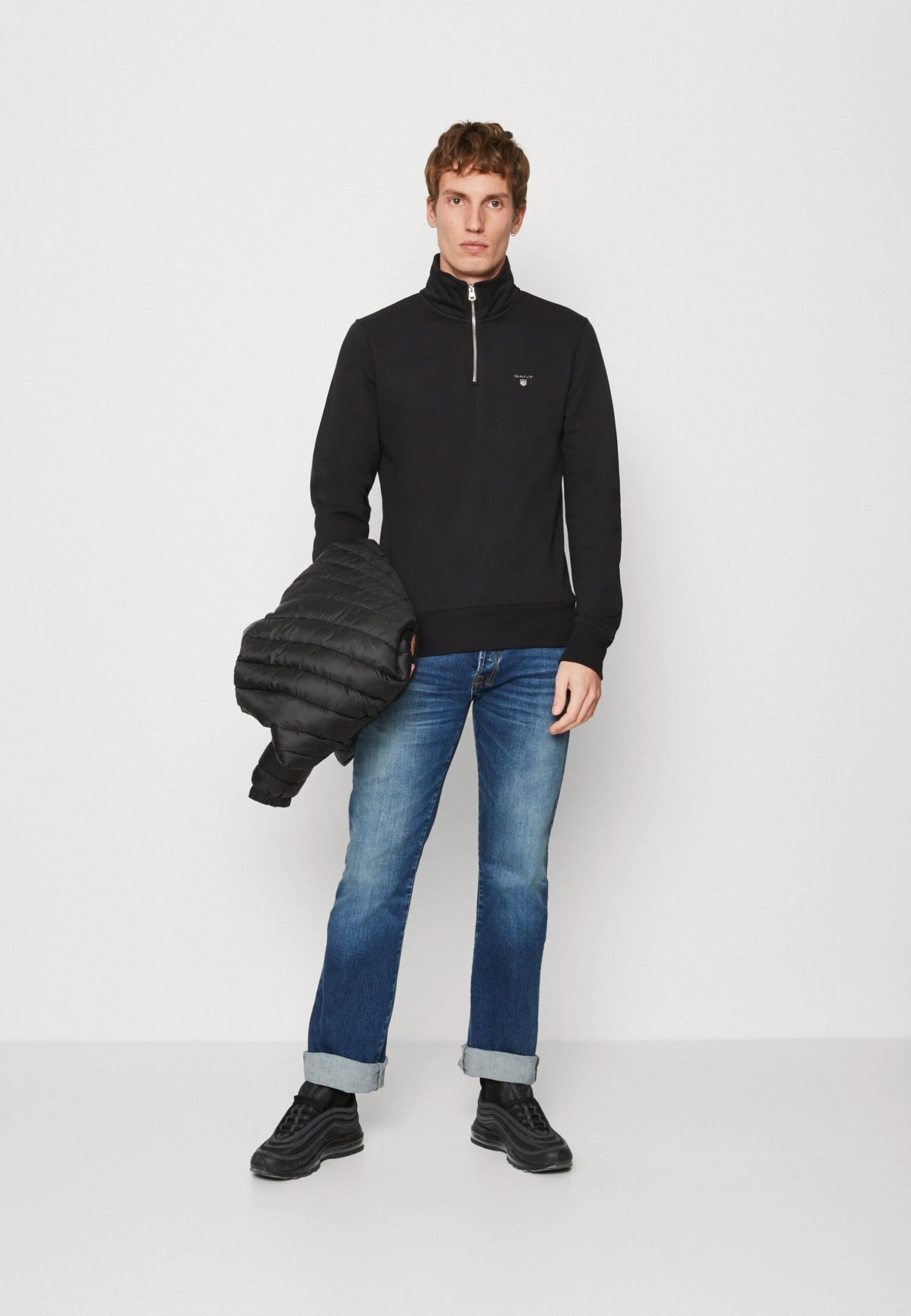 Gant Original Half Zip - Sweatshirt - Black 4 Gant Original Half Zip - Sweatshirt - Black - Image 2