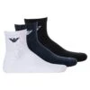 Emporio Armani Short Socks 3Pack - Socks - Black/Blue/White