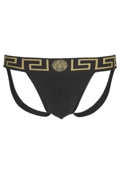 Versace Jock Strap Intimo Uomo - Briefs - Nero Greca Oro