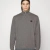 Les Deux Elias Patch Cashton Halfzip - Cardigan - Light Grey Melange/Rosin