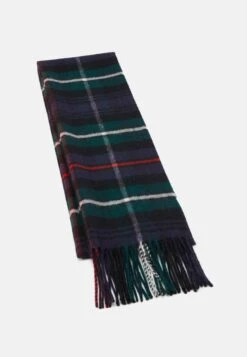 100% Cashmere Tartan Scarf - Scarf - Green/Multi-Coloured