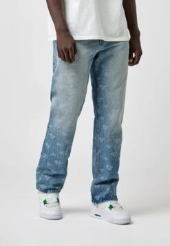 Logo Print - Relaxed Fit Jeans - Dark Blue
