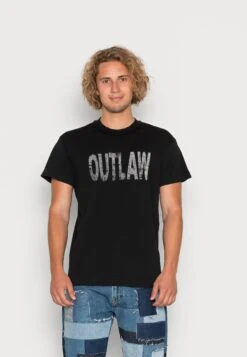 Jaded London Outlaw Print - Print T-Shirt - Washed Black