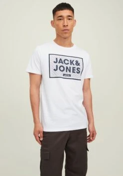 Jack & Jones Jjharrison Tee Ss Crew Neck- Print T-Shirt - Navy Blazer Pack:Navyblazer/White/Black