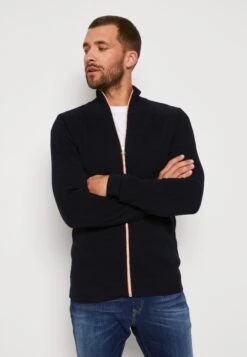 Kronstadt Erik Zip - Cardigan - Navy/Orange