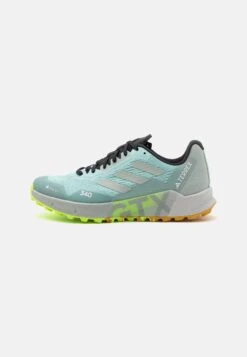 Adidas TERREX Terrex Agravic FlowGore Tex Trail - Trail Running Shoes - Semi Flash Aqua/Wonder Silver/Lucid Lemon