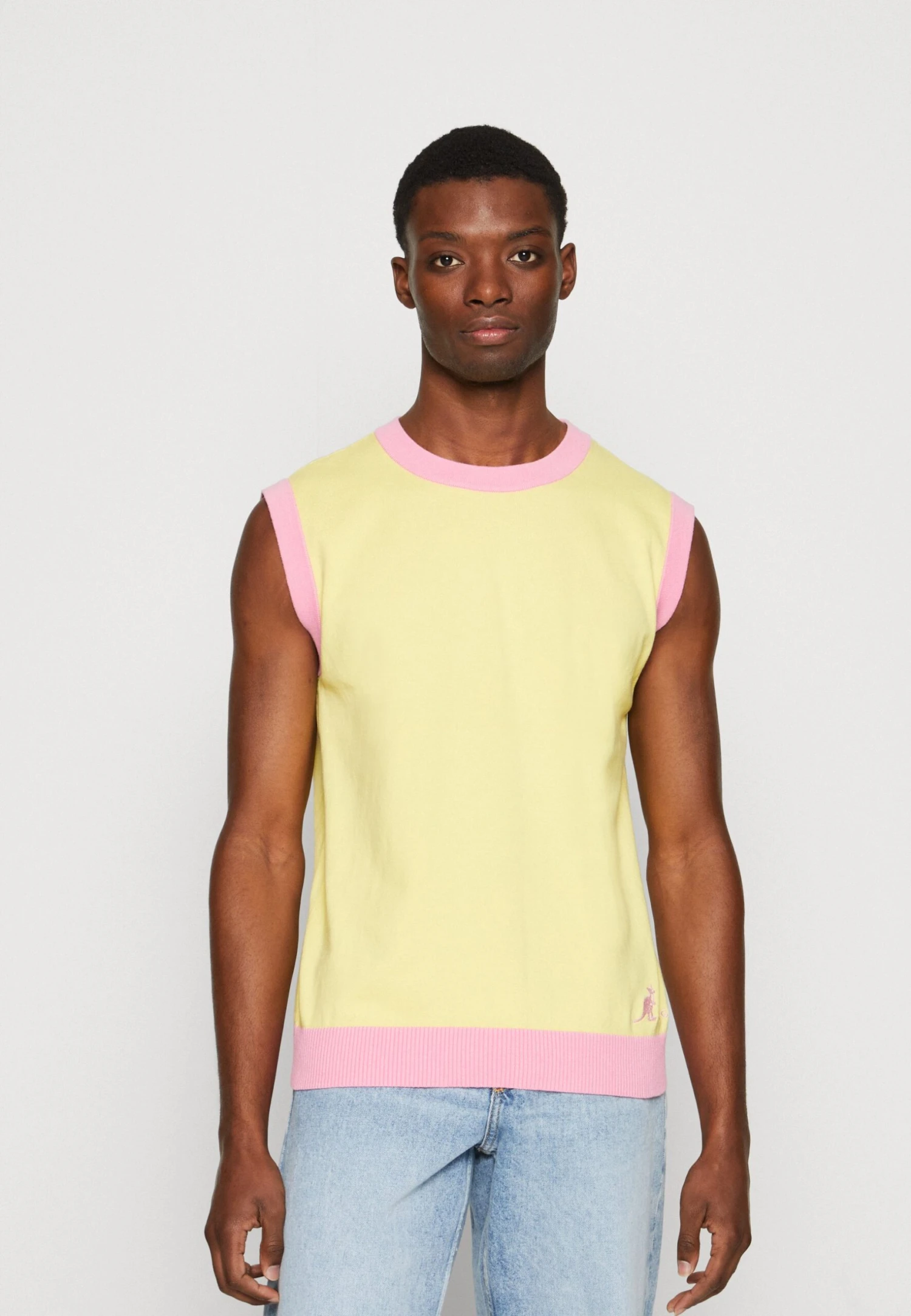 Kangol River Round Neck Spencer Unisex - Jumper - Yellow/Pink 3 Kangol River Round Neck Spencer Unisex - Jumper - Yellow/Pink