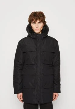 Exploration Pocket Long Jacket - Winter Coat - Black