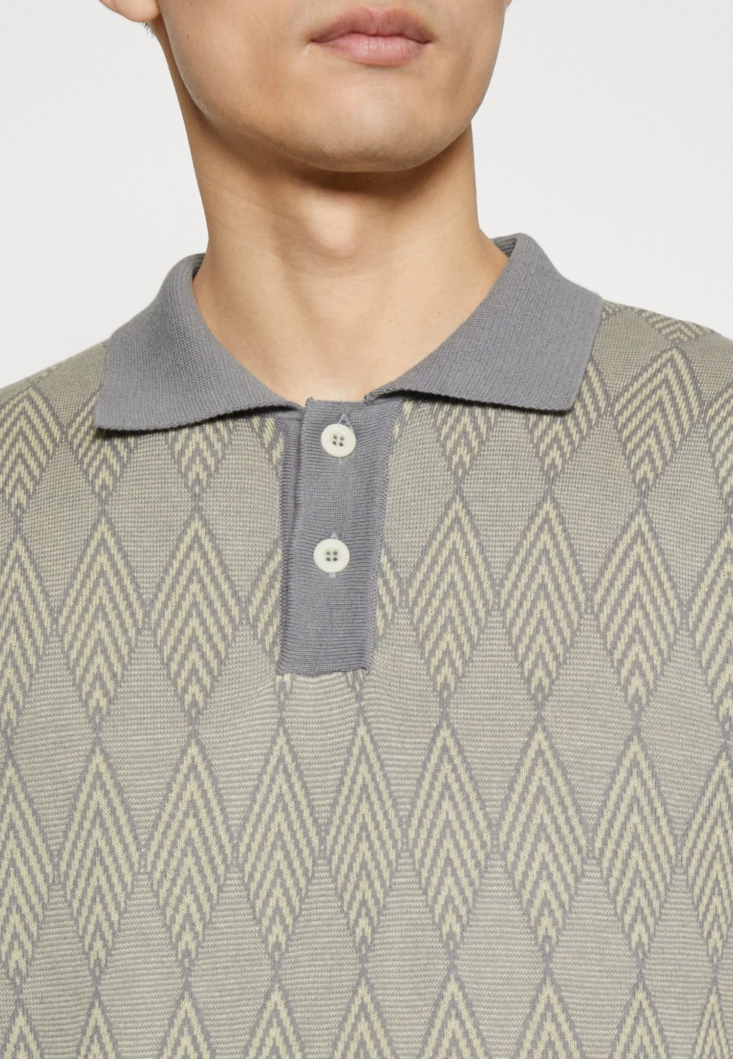 Sweater- Polo Shirt - Grey 8 Sweater- Polo Shirt - Grey - Image 6