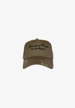 Destroyed Embroidery Unisex - Cap - Olive -Stock X 28466a49b3564b6fa123c37d22e5b69a