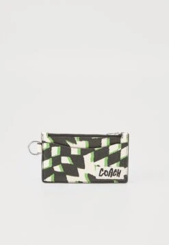 Coach ZIP CARD CASE WITH GEO CHECK PRINT - Wallet - Black Multi