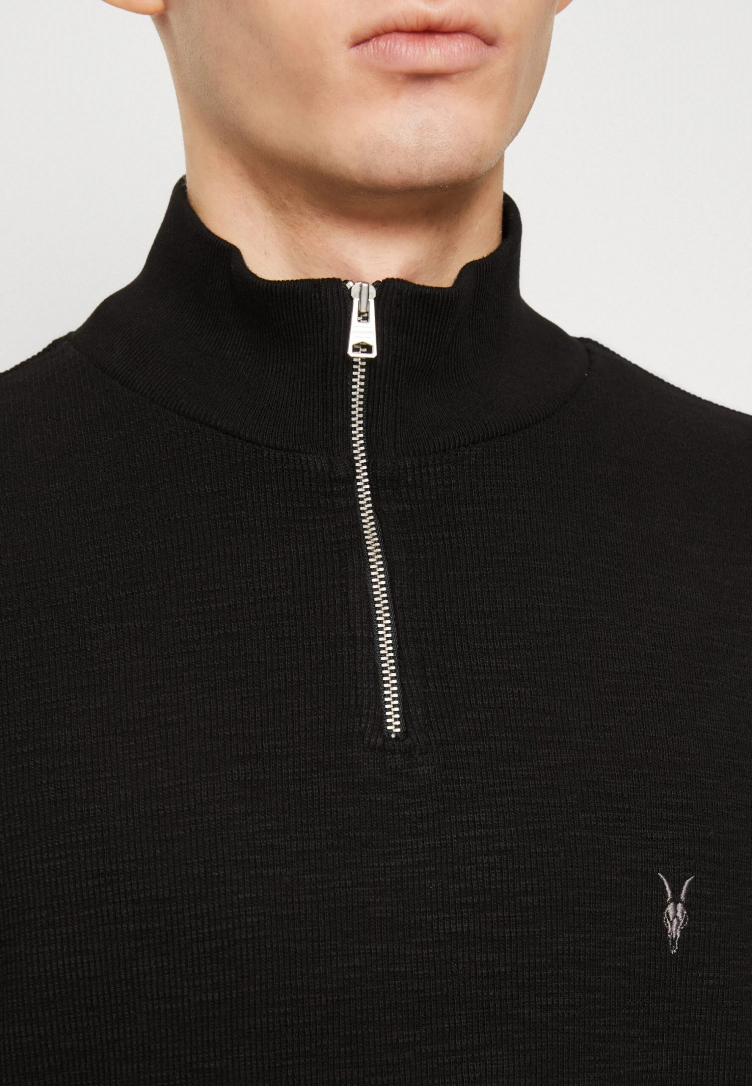 AllSaints Muse Half Zip Funnel - Sweatshirt - Jet Black 8 AllSaints Muse Half Zip Funnel - Sweatshirt - Jet Black - Image 6