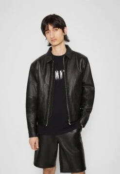 Han Kjøbenhavn Cropped Jacket - Leather Jacket - Black