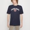 Jack & Jones Jcoounce Logo Tee Crew Neck - Print T-Shirt - Navy Blazer