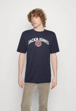 Jack & Jones Jcoounce Logo Tee Crew Neck - Print T-Shirt - Navy Blazer