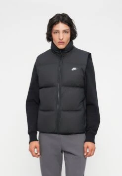 Nike Sportswear CLUB PUFFER VEST - Waistcoat - Black/white