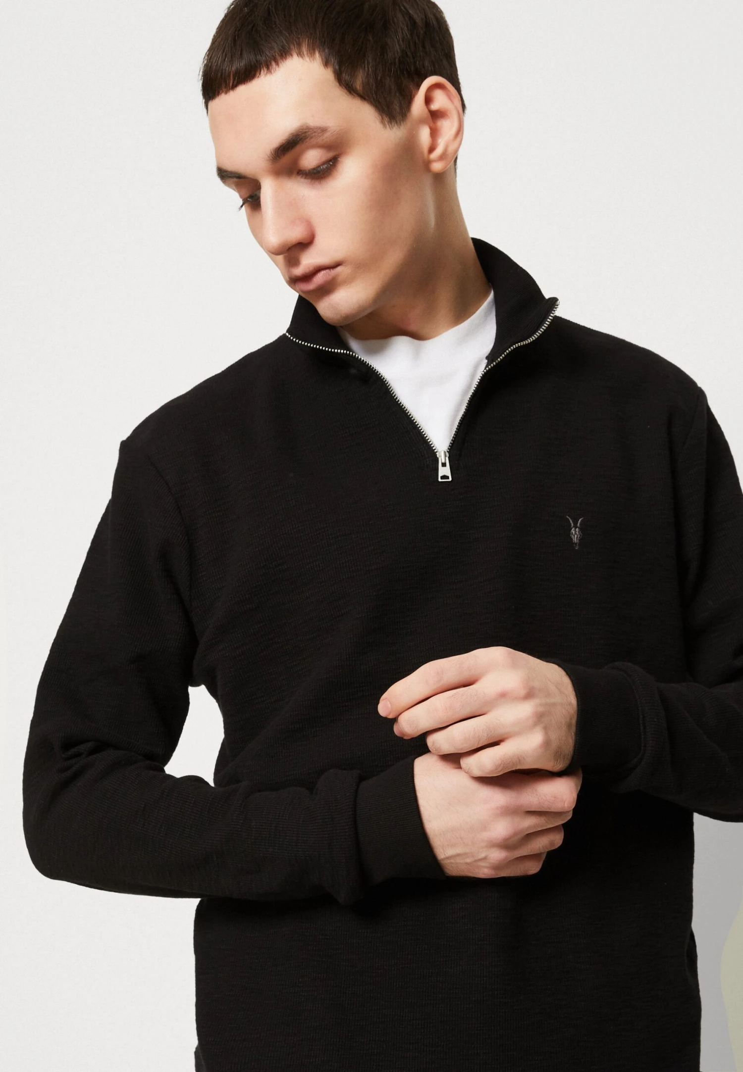 AllSaints Muse Half Zip Funnel - Sweatshirt - Jet Black 6 AllSaints Muse Half Zip Funnel - Sweatshirt - Jet Black - Image 4