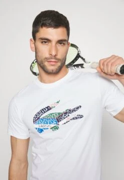Lacoste Sport Big Logo Multicolored - Sports T-Shirt - White -Stock X 34fc54f5040049dfb5694410ad5981d2