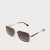 Michael Kors DANA POINT - Sunglasses - Shiny Yellow Gold-coloured/dark Grey