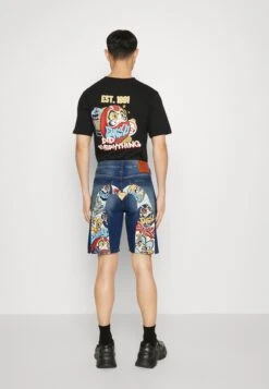 Evisu Graffiti Daruma- Denim Shorts - Indigo