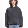 LIS BLACK WASHED FRONTZIP UNISEX - Hoodie - Black Washed