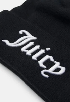 Juicy Couture Flat Beanie With Pom Pom With Raised Embroidery Unisex - Beanie - Black/White -Stock X 3bcfa9848cfc45099d7e291bf554578d