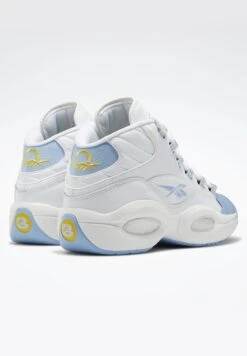 Reebok Classic Question Mid - High-Top Trainers - Ftwr White/Fluid Blue/Toxic Yellow -Stock X 3e67cb6505eb440ea7e81970667b75c6