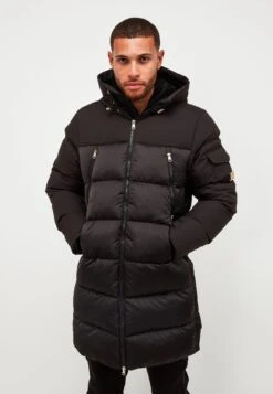 Balzor Longline Puffer Jacket - Winter Coat - Jet Black
