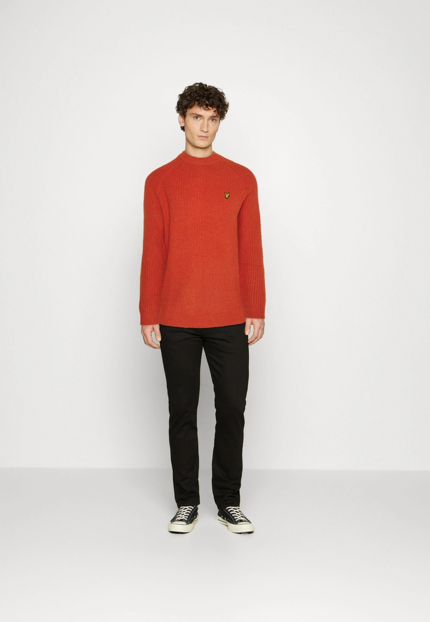 Lyle & Scott Shaker Stitch Mock Neck Jumper - Jumper - Victory Orange 4 Lyle & Scott Shaker Stitch Mock Neck Jumper - Jumper - Victory Orange - Image 2