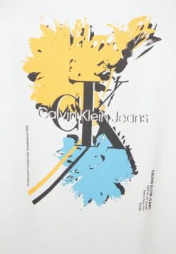 Calvin Klein Jeans Flower Logo Relaxed Crew Neck - Sweatshirt - Bright White -Stock X 40be3f69f45f428089277d3a776feefd