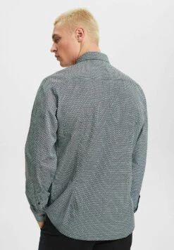 ESPRIT Schmal GeschnittenesMit Allover Dessin - Shirt - Dark Teal Green -Stock X 48f94cb050ee40baba8f5b616314f19a