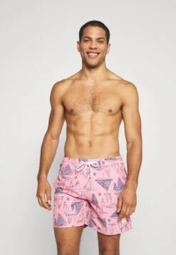URBAN CLASSICS Pattern - Swimming Shorts - Pink