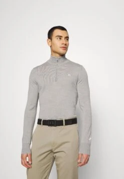 Kian Zipped Golf - Jumper - Grey Melange