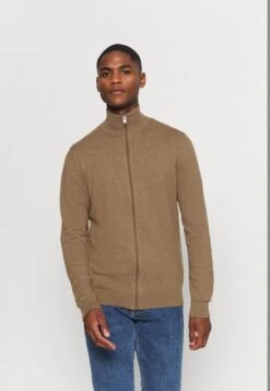 Selected Homme Berg Full Zip B Noos - Cardigan - Teak Melange