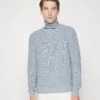 Hackett London Mouline Crew - Jumper - Chambray/Ecru -Stock X 531903efed764976bfe0acbe2cee72a3